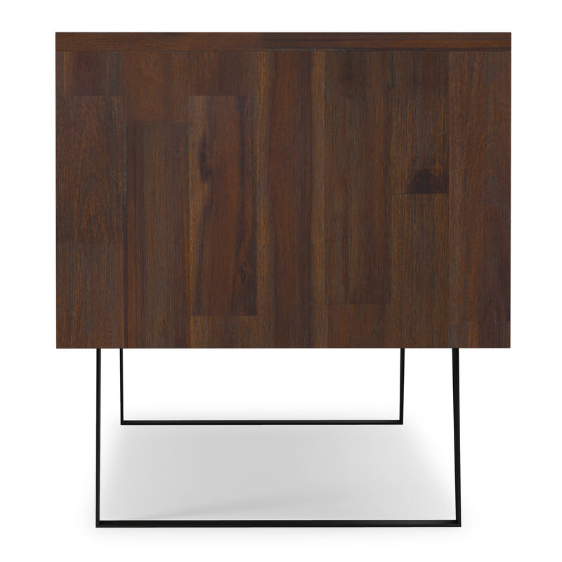Lowry SOLID ACACIA WOOD 72 inch Wide Modern Industrial TV Media Stand in Distressed Charcoal Brown For TVs up to 80 inches image number 6