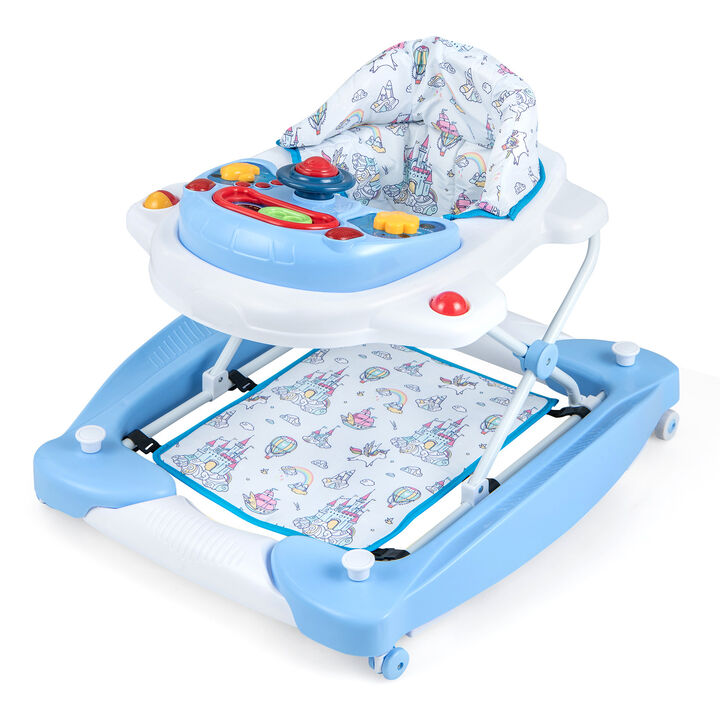 6-in-1 Multifunction Baby Walker with Adjustable Height Foldable