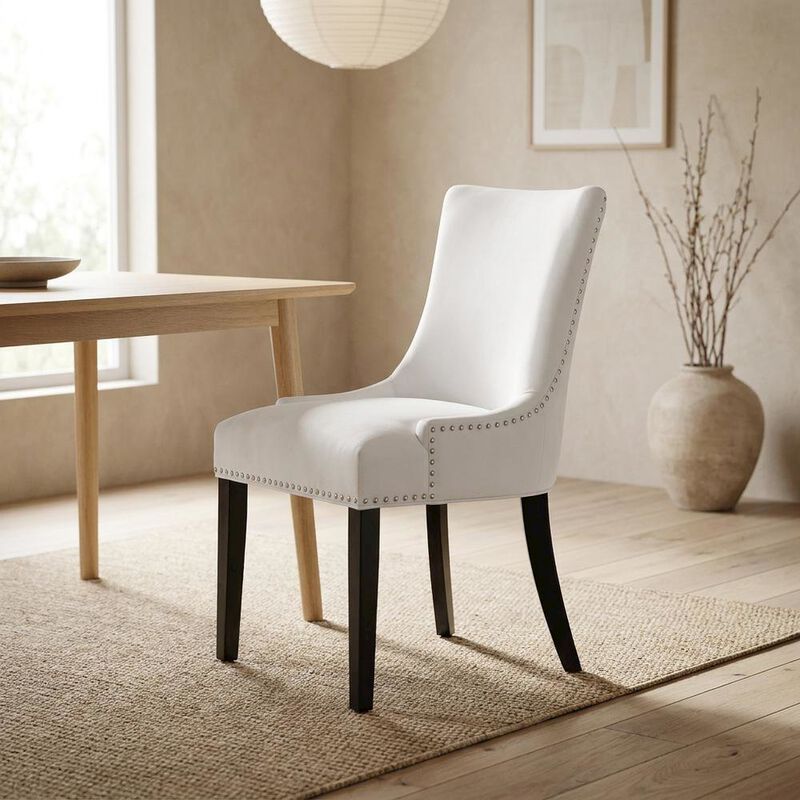 Vegan Leather Upholstered Dining Chair for Kitchen or Dining Room, Tan image number 5