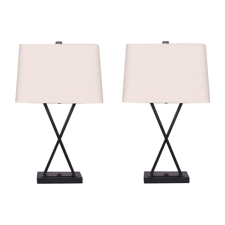 Metal X Bar Accent Tbl Lamps
