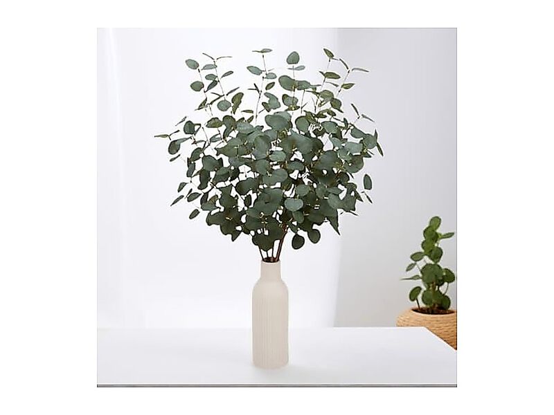 12 Pack 27 Eucalyptus Stems Greenery Leaf Spray In Green Silk Plastic Plants image number 3