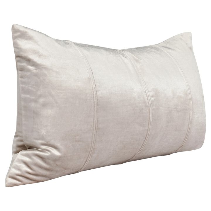 Chad 26 Inch Velvet Decorative Lumbar Throw Pillow, Plush, Soft Pink-Benzara