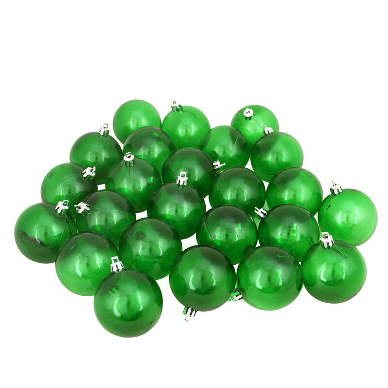 60ct Green Shatterproof Transparent Christmas Ball Ornaments 2.5" (60mm) image number 1