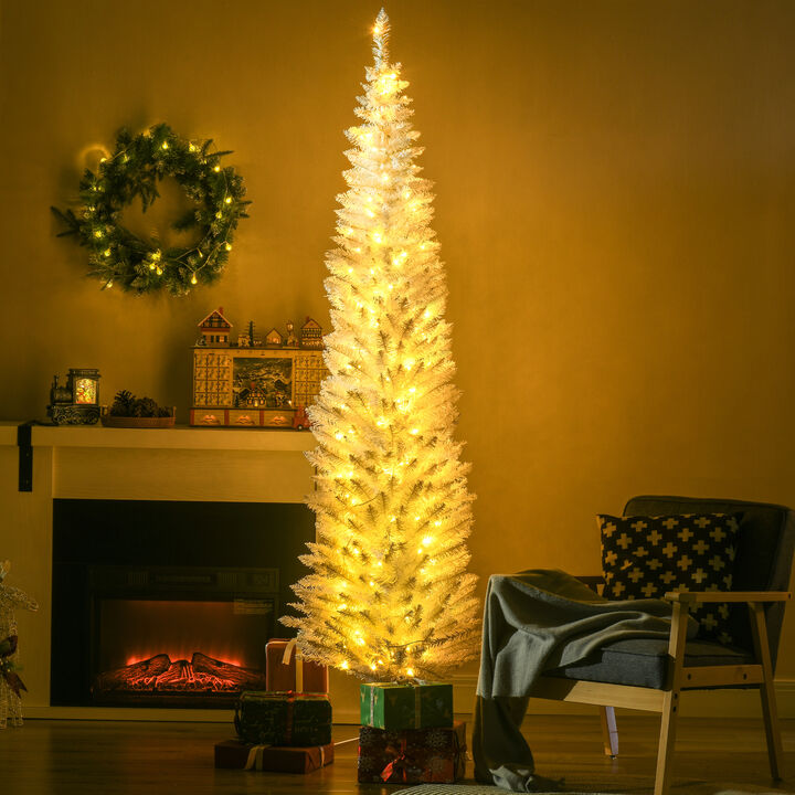BreeBe Artificial 7ft Pencil Tree with LED Lights