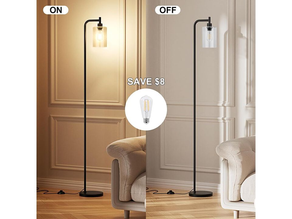 Floor Lamp with Glass Shade