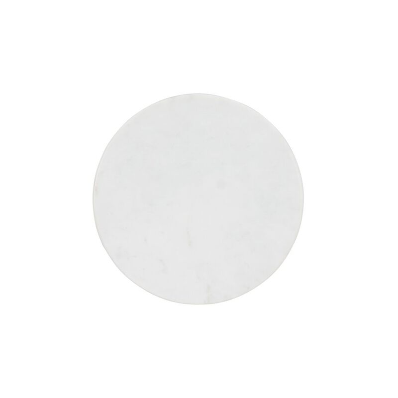 Linon Rian Spiral Drink Table Silver White Marble image number 4