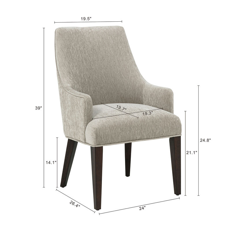 Beever Gray Dining Armchair