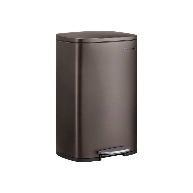 Kitchen Trash Can 13 Gallon &ndash; Step-On Garbage Bin in with Soft-Close Lid and Sturdy Foot Pedal
