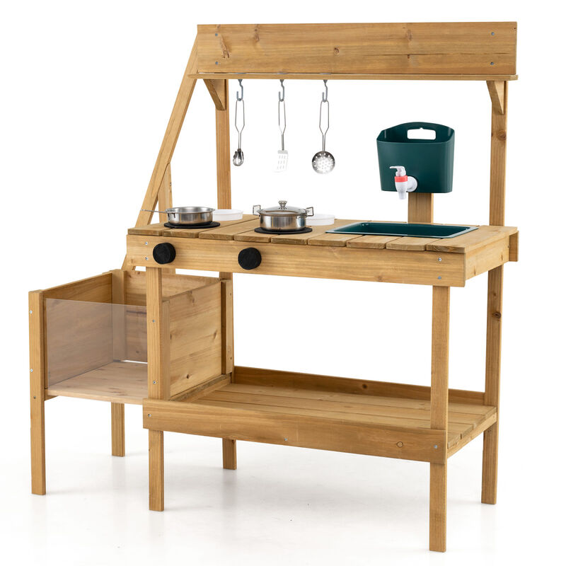 Wooden Kids Mud Kitchen with Planter Box and Outdoor Play Sink image number 5