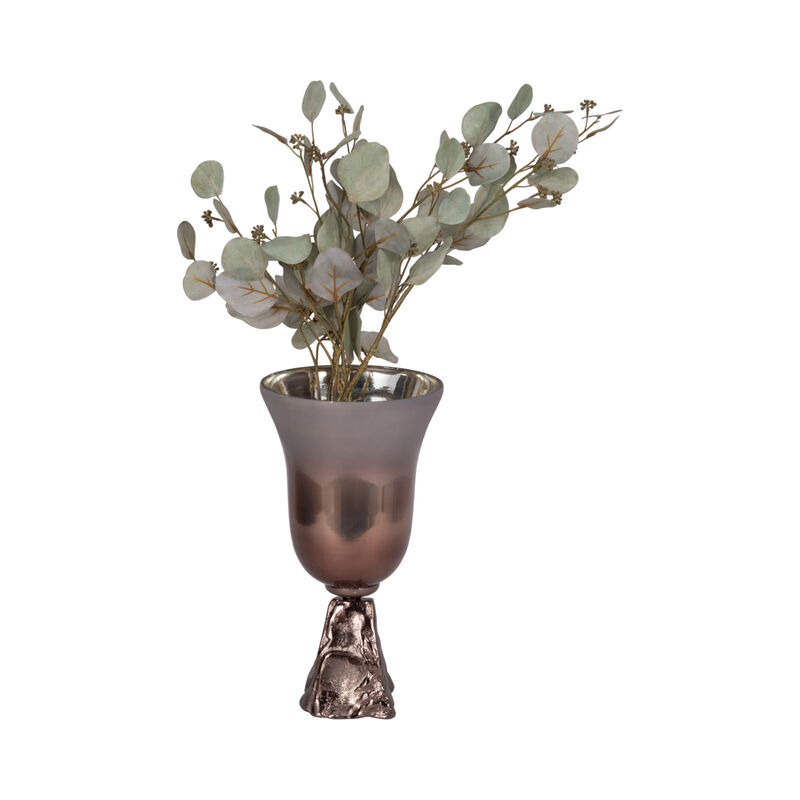 Glass, 15" 2-tone Chalice Vase, Metallic Kd image number 1