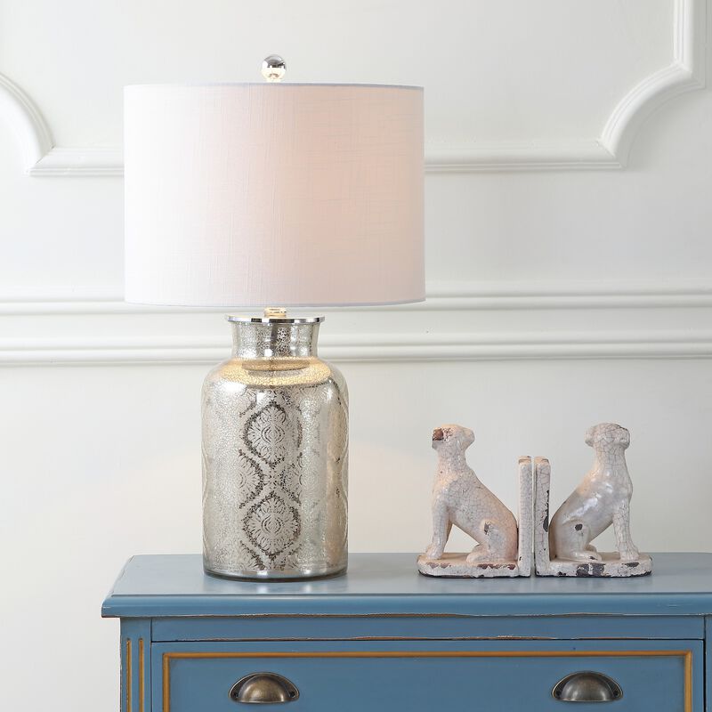 Emilia Trellis Pattern Glass LED Table Lamp
