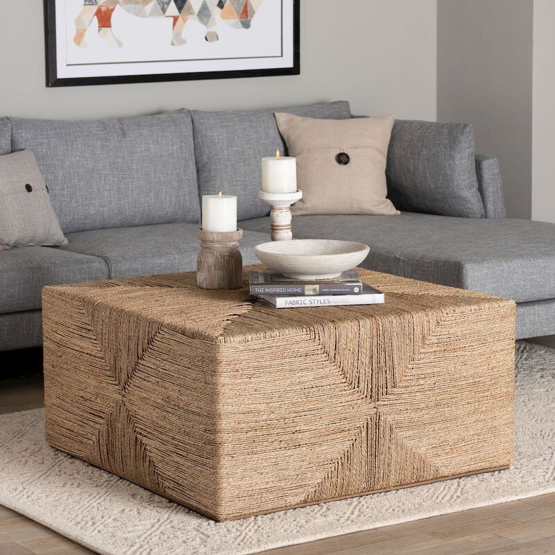bali & pari Nakita Japandi Natural Jute Coffee Table