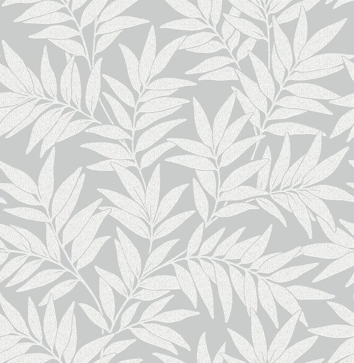 Morris Light Grey Leaf Wallpaper