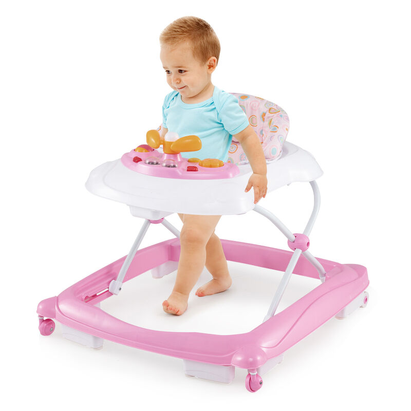 Adjustable Baby Walker with 3 Height Levels and Foldable Padded Seat image number 4