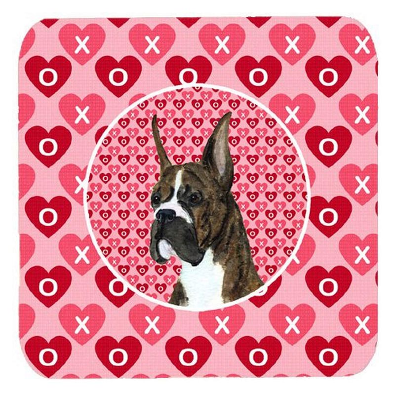 Caroline's Treasures SS4508FC Boxer Foam Coasters (Set of 4), 3.5 H x 3.5 W, Multicolor image number 0