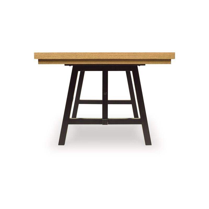 Dani Dining Table, 84-120 Inch Extendable Leafs, Oak Brown and Black image number 5