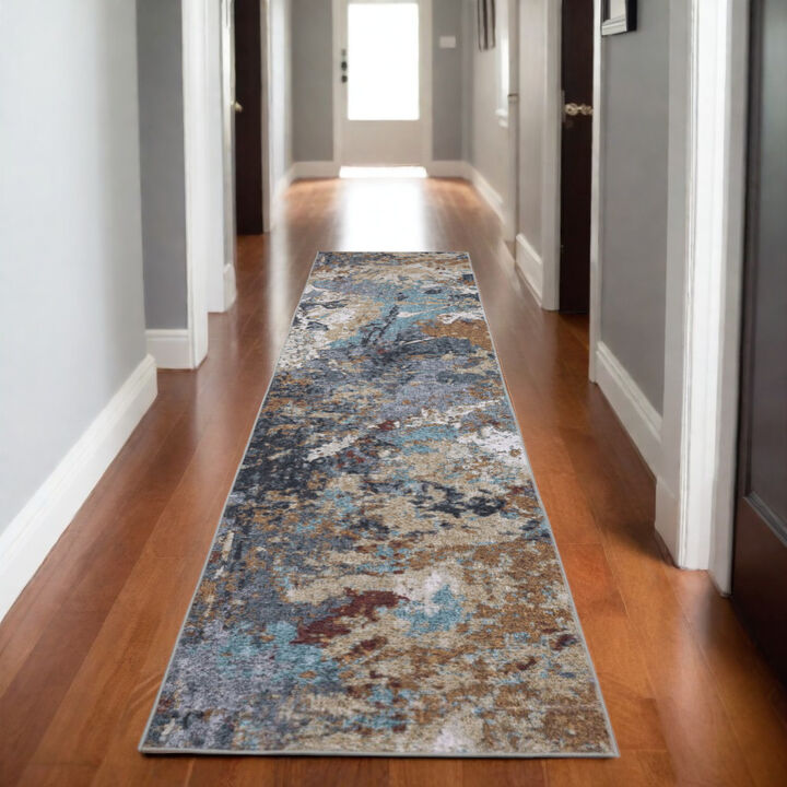 HomeRoots Abstract Distressed Runner Rug