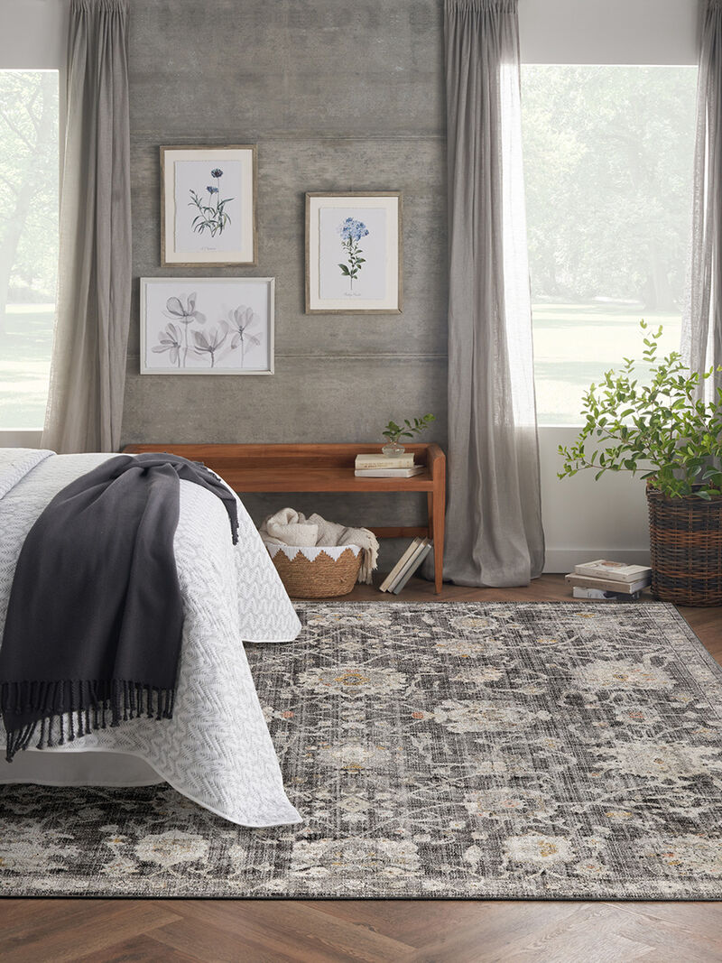 Oushak Home OUS01 Charcoal 2'3" x 7'6" Rug image number 1