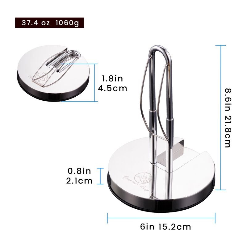 Gourmet Easy Paper Towel Holder Stainless Steel One-Hand Tear Adjustable Space Saving image number 6