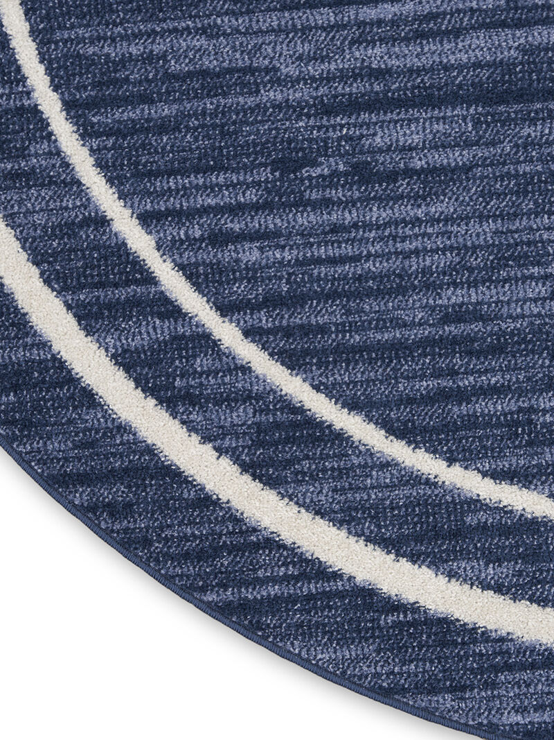 Nourison Essentials NRE02 Navy/Ivory 4' x Round Rug image number 3
