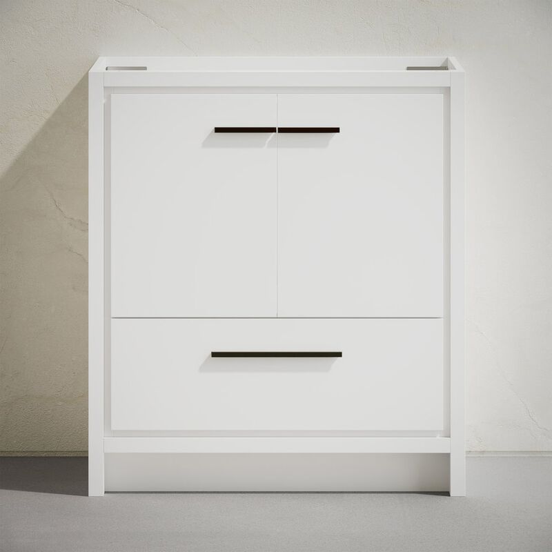 Virage 30" Freestanding Bathroom Vanity in White without Sink Top image number 4
