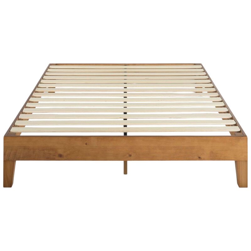 Platform Bed Frame with Solid Wood Slats – Classic Modern Look and Strong Support