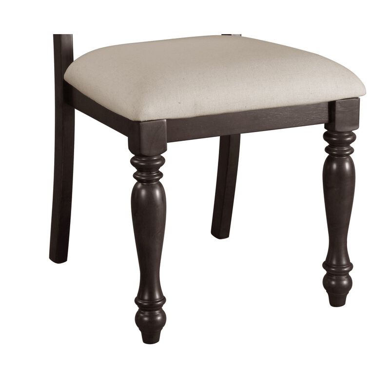 Streamdale Grayish Brown Fabric Upholstery Chairs with Wood Finish