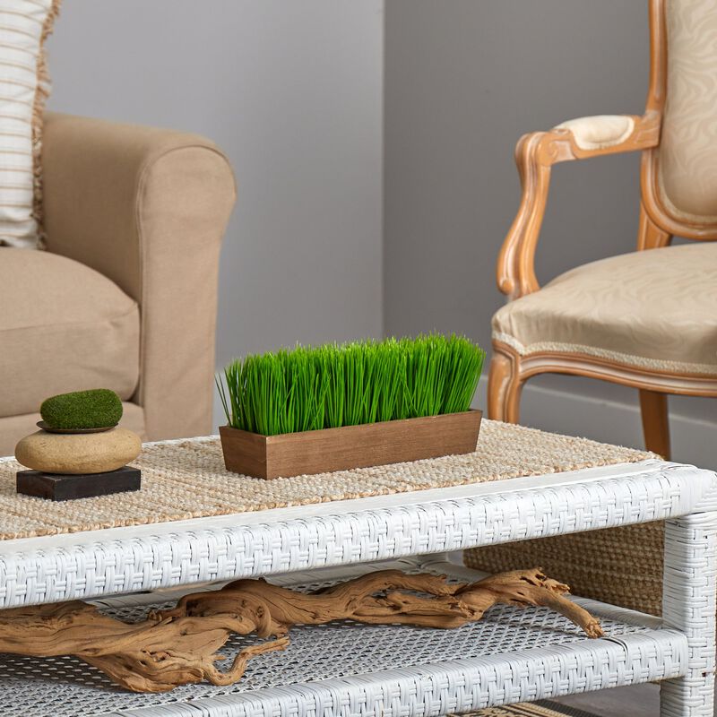 Hivvago 12" Grass Artificial Plant in Decorative Planter