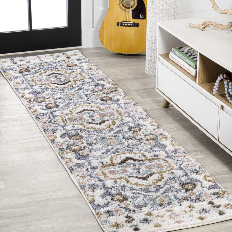Aziza Persian Medallion High-Low Area Rug
