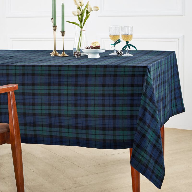 Linen Tablecloth Blackwatch Plaid image number 2
