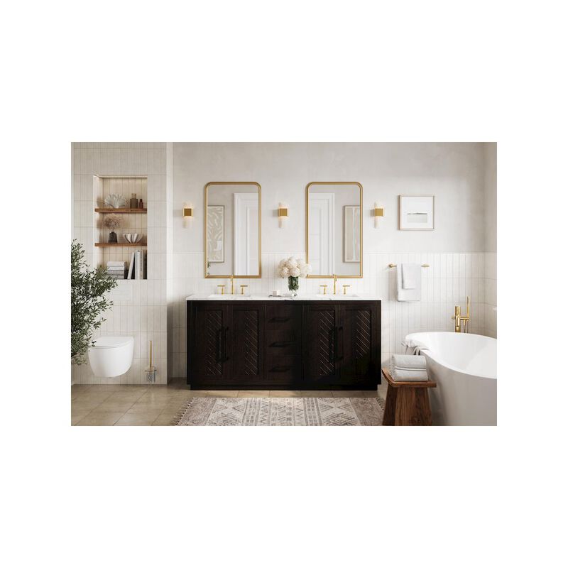 Elegant Kitchen and Bath 72 inch Double Bathroom Vanity in Chocolate Oak