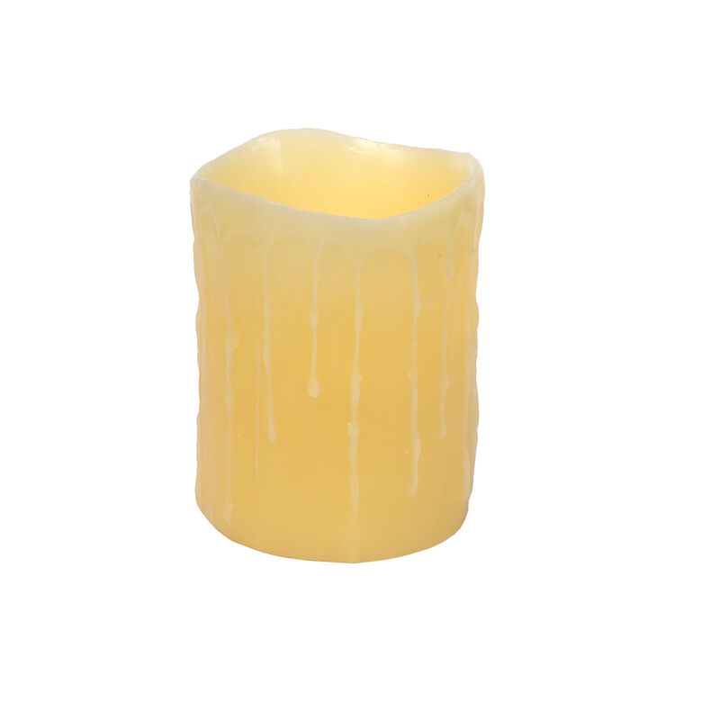 LED Wax Dripping Pillar Candle with 4 and 8 Hour Timer for Timed, Ambient Lighting (set of 3)