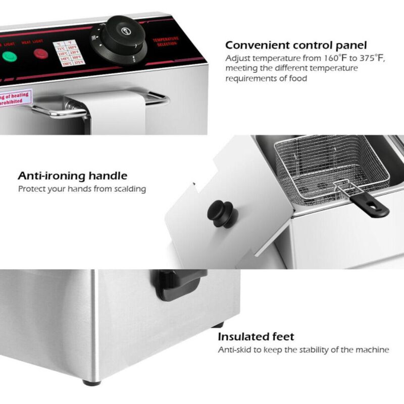 Hivvago 3400W Dual Tank Electric Countertop Deep Fryer