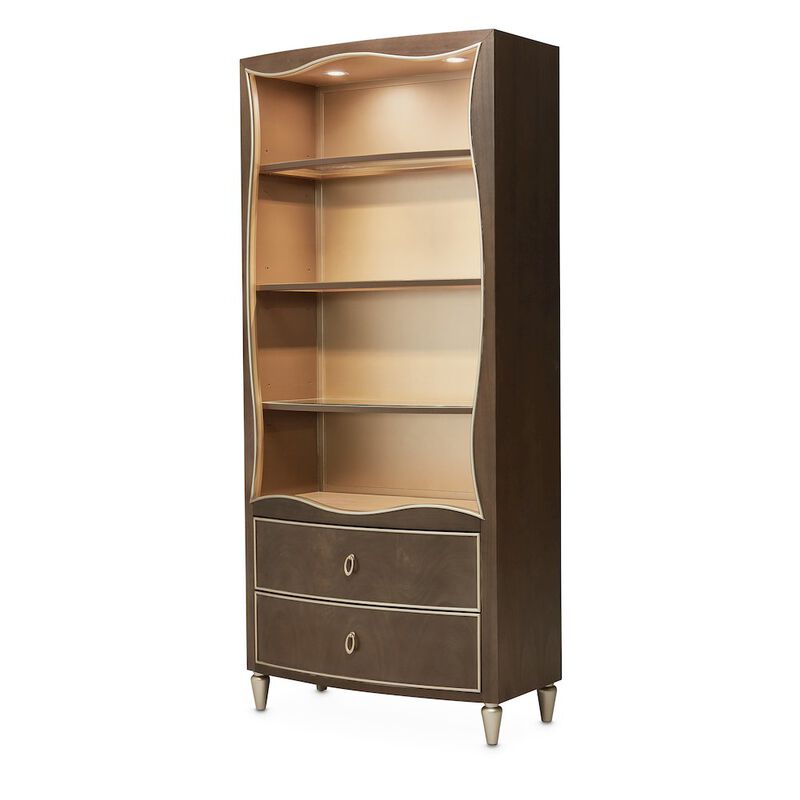 Michael Amini Villa Cherie Bookcase - Hazelnut