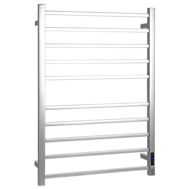 Hivvago 10 Bar Towel Warmer Wall Mounted Electric Heated Towel Rack with Built-in Timer