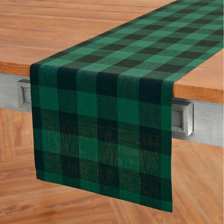 Solino Home 100% Pure Linen Table Runner - Buffalo Check