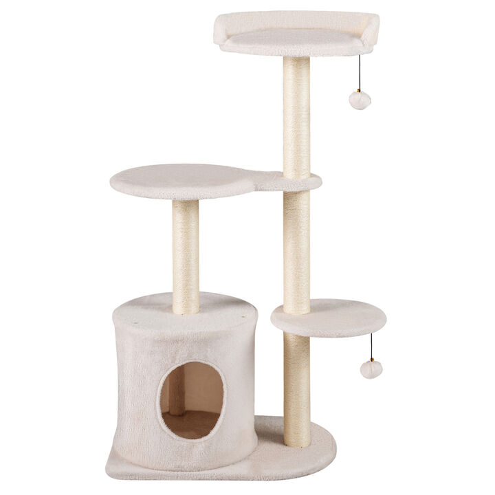 43" Cat Tree for Indoor Cats with Cozy Perches and Scratchers