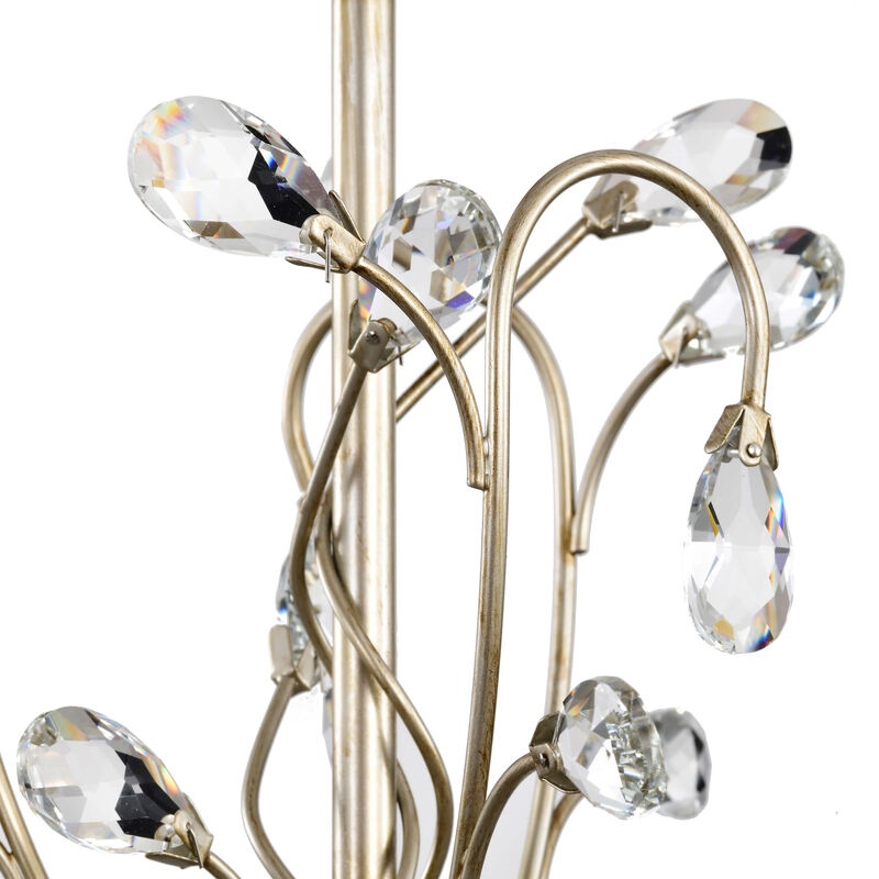 Heli 4-light Brushed Silver-ish Champagne Crystal Leaves Chandelier image number 7