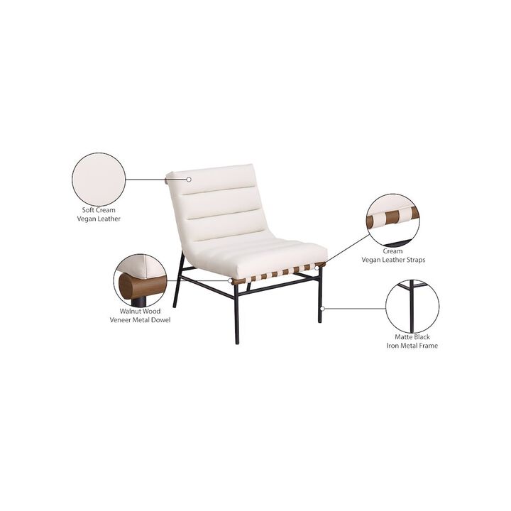 Meridian Furniture Burke Cream Vegan Leather Accent Chair