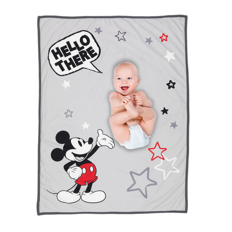 Lambs & Ivy Disney Baby MICKEY MOUSE Picture Perfect Baby Blanket - Gray