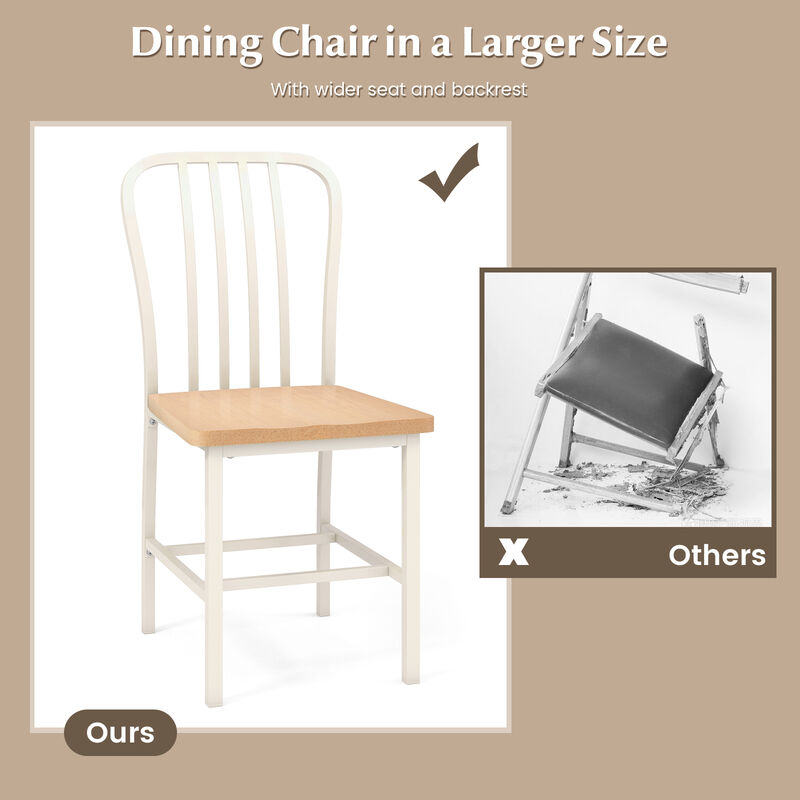 Armless Spindle Back Dining Chair Set of 2 with Ergonomic Seat