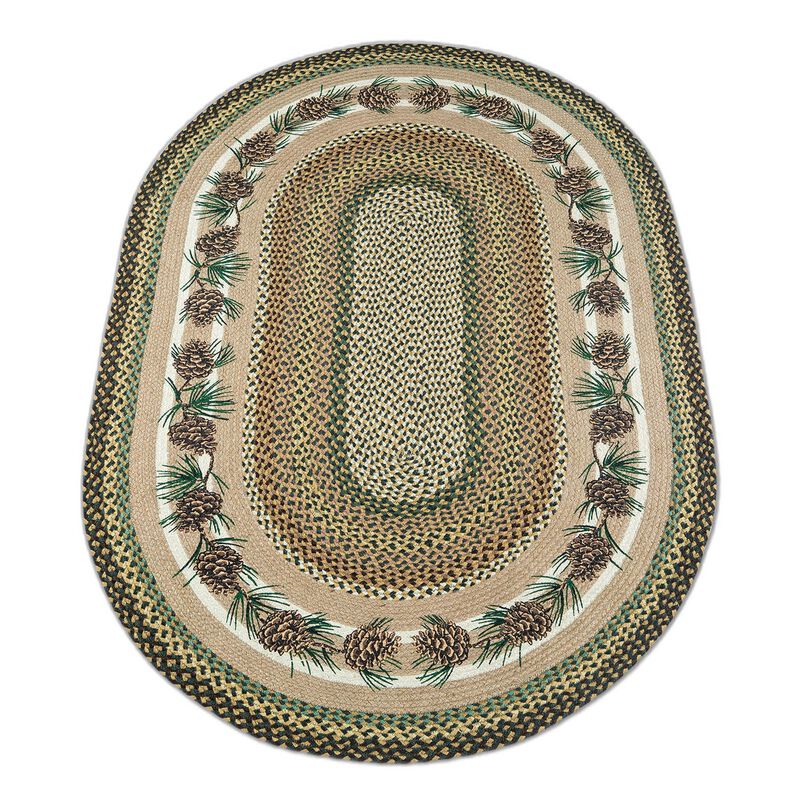 Earth Rugs Op-51 Needles & Cones Oval Patch 20 X 30 image number 0