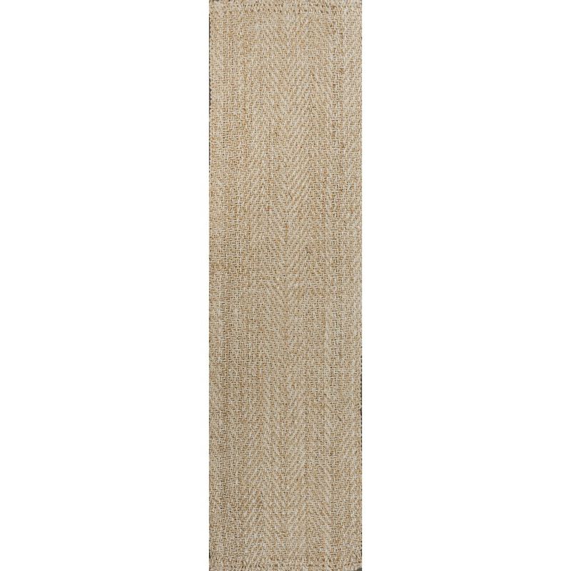 Espina Hand Woven Herringbone Chunky Jute Ivory Rug