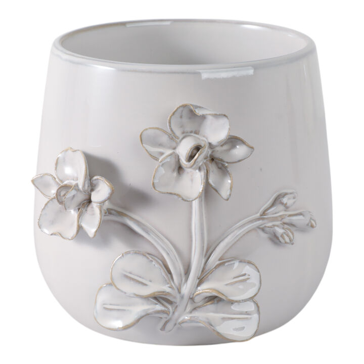 7" Flower Applique Planter