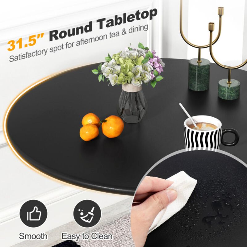 Hivvago 31.5 Inch Round Dining Table with Anti-Slip PP Ring
