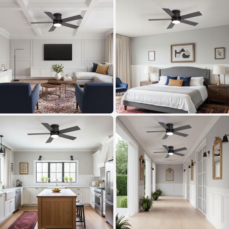 Breezary 42 in Low Profile Ceiling Fan with Light, 5 Blades, Quiet Reversible DC Motor, Remote Control, 6 Speeds image number 6