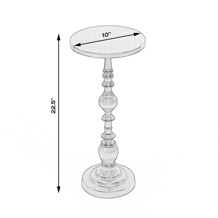 Butler Specialty Darien Round Pedestal 10W Side Table, Silver