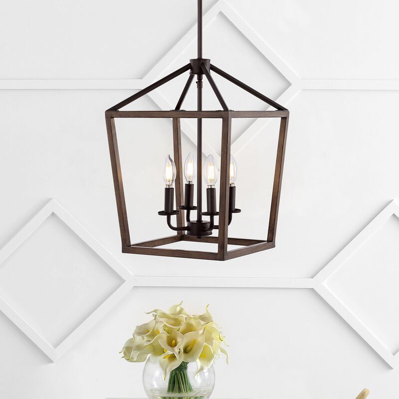Oria Iron Farmhouse Industrial Lantern LED Pendant