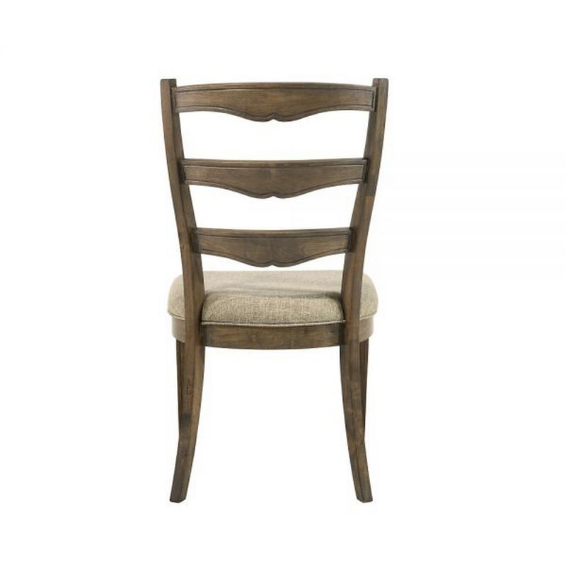 Stacy 19 Inch Dining Chair, Set of 2, Fabric Upholstery, Weathered Oak image number 4