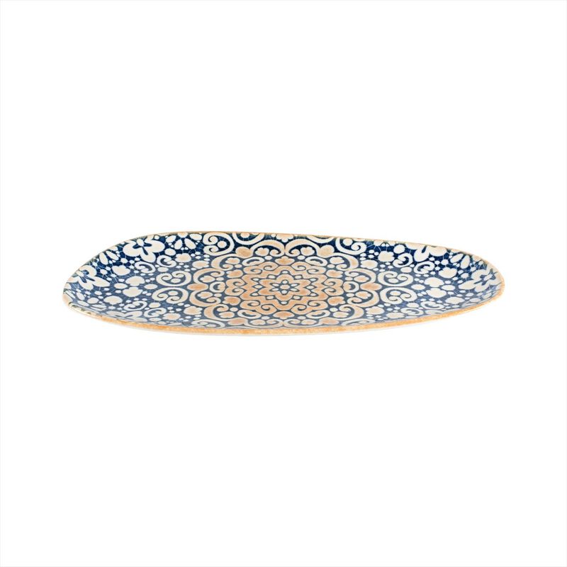 Alhambra 14" x 7" x h:1" Organic Decorated Porcelain Platter